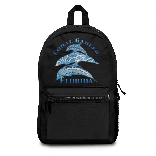 Coral Gables Florida Vacation Tribal Dolphins Backpacks