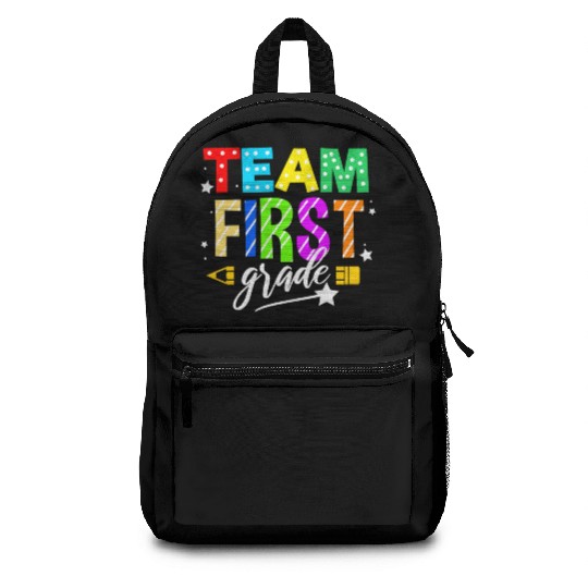 Team First Grade For Elementary Teacher Backpacks