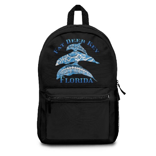 Fat Deer Key Florida Vacation Tribal Dolphins Backpacks
