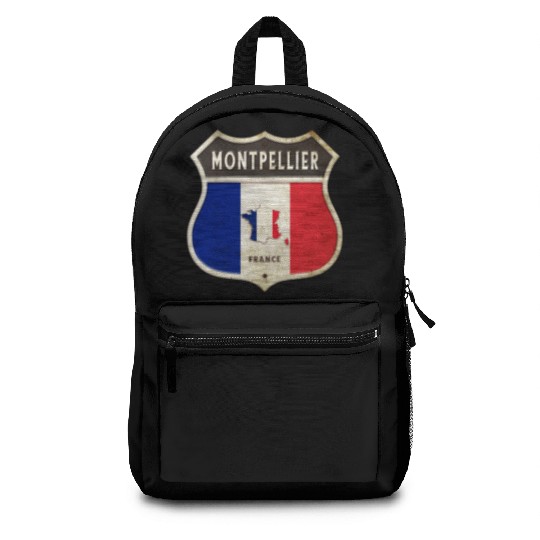 Montpellier France coat of arms flags design Backpacks