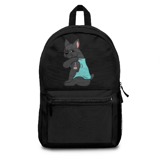 I Love Dad French Bulldog Backpacks
