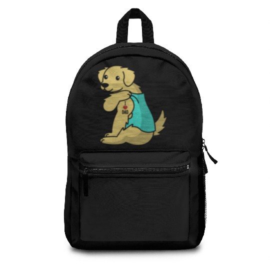 I Love Dad Golden Retriever Backpacks