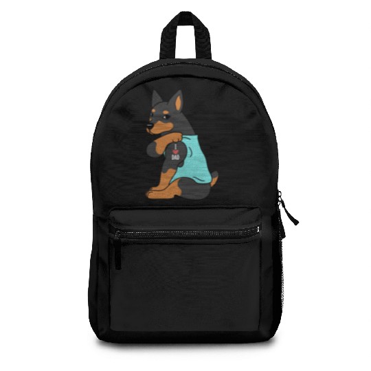 I Love Dad Miniature Pinscher Backpacks