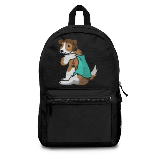 I Love Dad Shetland Sheepdog Backpacks