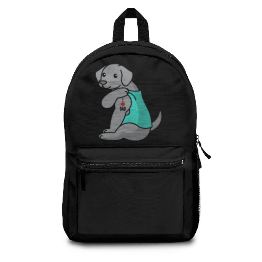 I Love Dad Weimaraner Backpacks