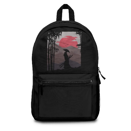 Artistic Samurai Sunset Bushido Nature Japanese Backpacks