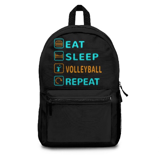 Eat. Sleep. Volleyball. Repeat Design Backpacks