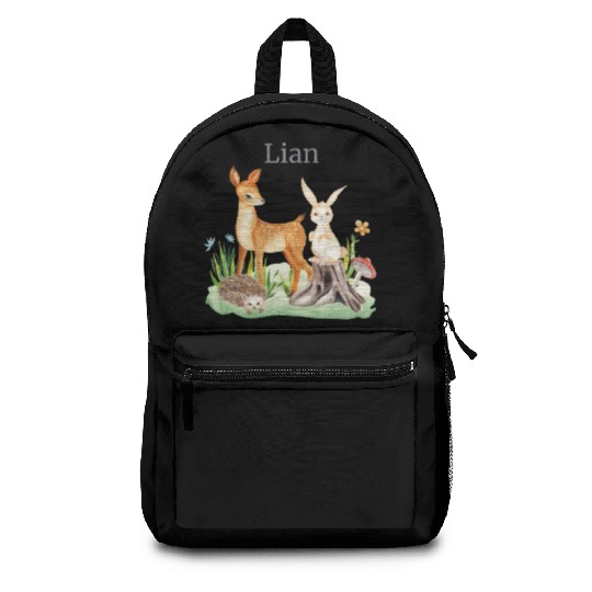 Waldtier Waldtier Reh Hase Hedgehog Flowers Name Backpacks