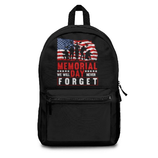 Memorial Day American Flag Soldiers Patriotic US Backpacks