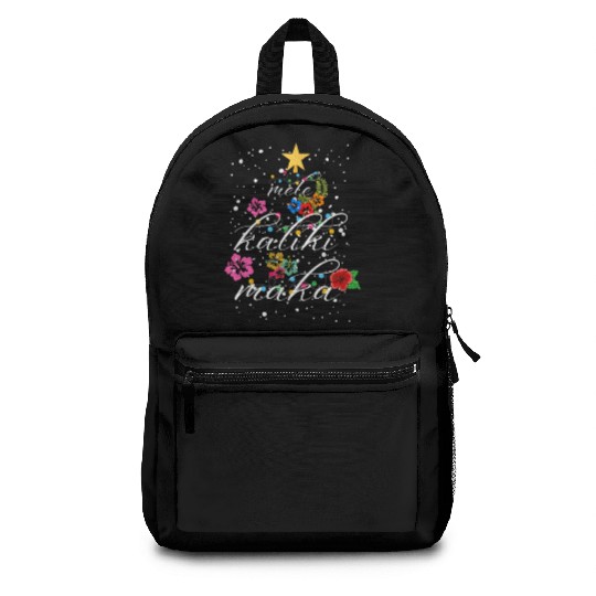 Mele Kalikimaka Hawaiian Hawaii Christmas Natives Backpacks