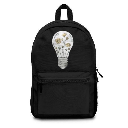 Light Bulb with Yellow Flowers Backpacks