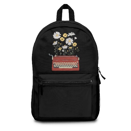 Wild Flower Type Writer Backpacks