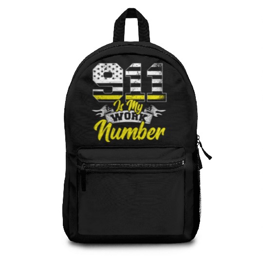911 Is My Work Number Police Dispatcher Thin Backpacks