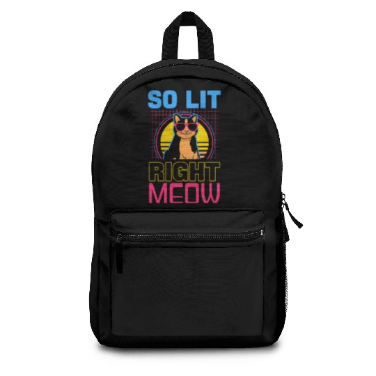 EDM Rave Techno 80s Lit Right Meow Backpacks