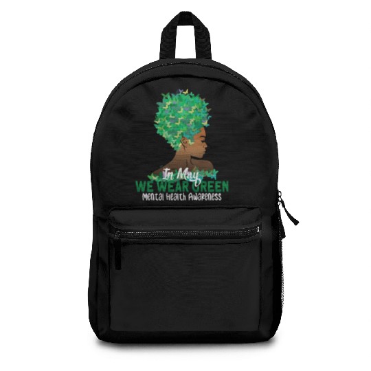 In May We Wear Green Women's Mental Health Backpacks