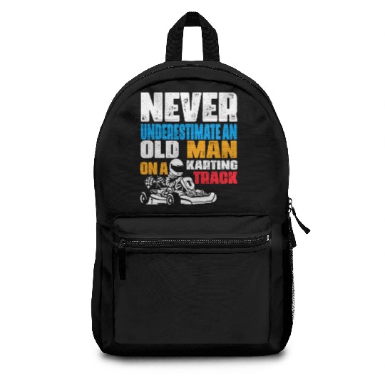 Mens Kart Racing For A Motorsport Go-Kart Racer Backpacks