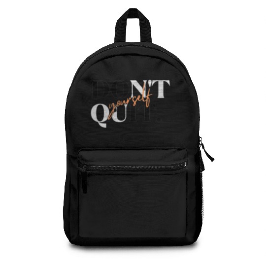 Black Orange Simple Typography Backpacks