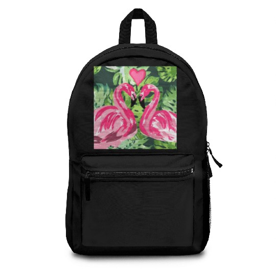 Pink Flamingo Love Backpacks
