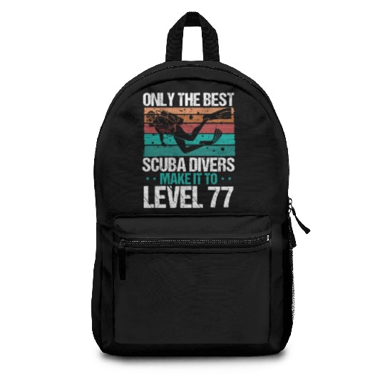 77 Scuba Diving Level 77 Year Diver Snorkeling Backpacks