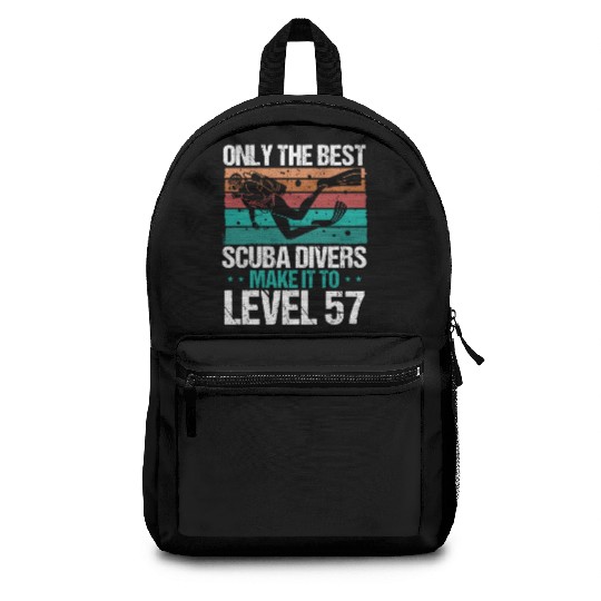 57 Scuba Diving Level 57 Year Diver Snorkeling Backpacks