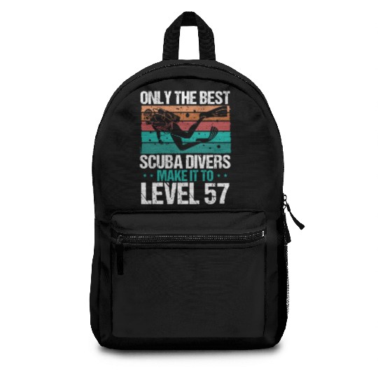57 Scuba Diving Level 57 Year Diver Snorkeling Backpacks