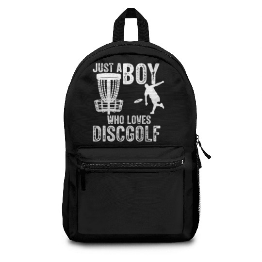 Boy Who Loves Disc Golf Vintage Ultimate Frisbee Backpacks