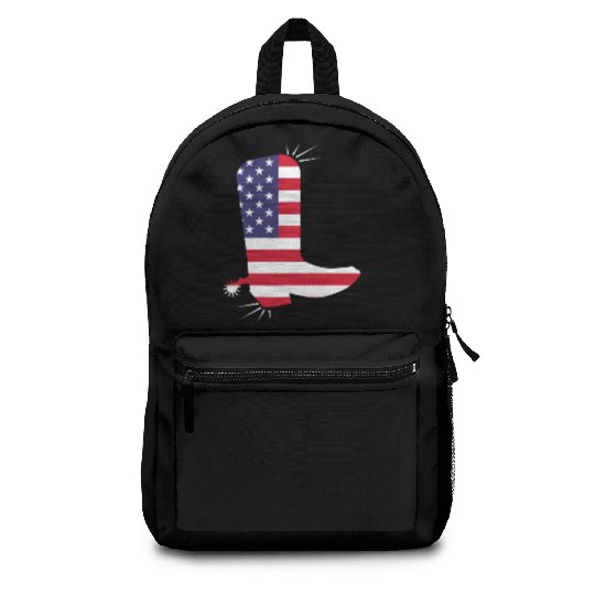 American Flag Cowboy Boot Stars And Stripes Backpacks