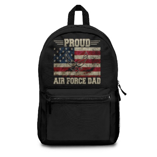 Proud Air Force Dad Veteran Us Flag Backpacks