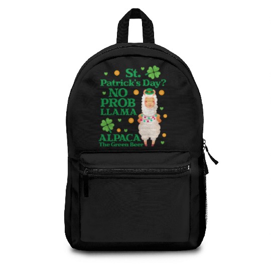 St. Patrick's Day? No Prob Llama Alpaca Green Beer Backpacks