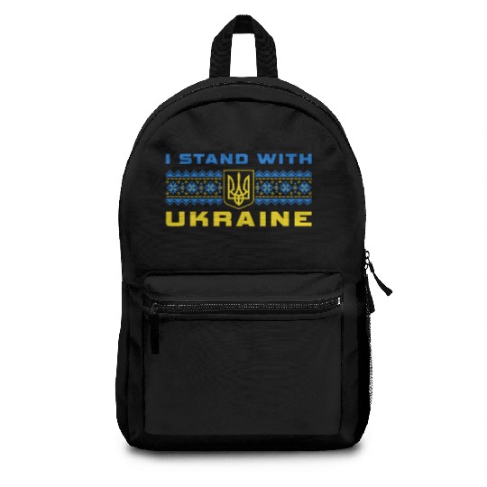 I STAND WITH UKRAINE BLUE-YELLOW Backpacks