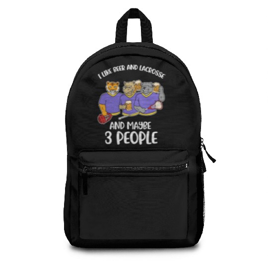 I Like Beer And Lacrosse Funny Lacrosse Gift Backpacks