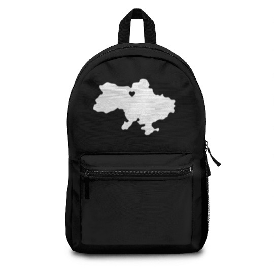 Ukraine Heart Outline Contour Backpacks