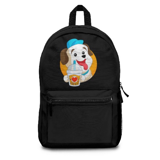 Kawaii Dog Loves Backpacks Boba Tea Bubble Tea Anime