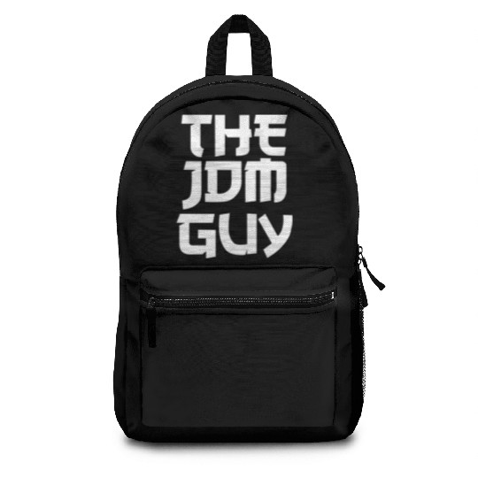 The JDM Guy white text japanese car lover Backpacks