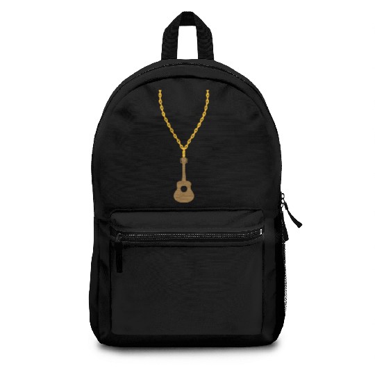 Gold necklace guitarist guitar Backpacks