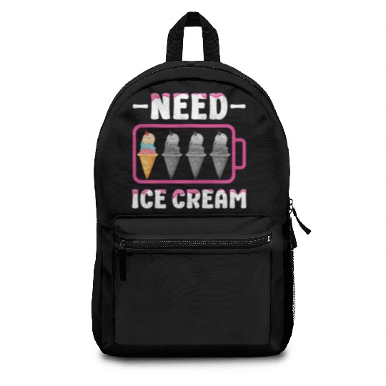 Ice Cream Battery Cone Need Ice Backpacks
