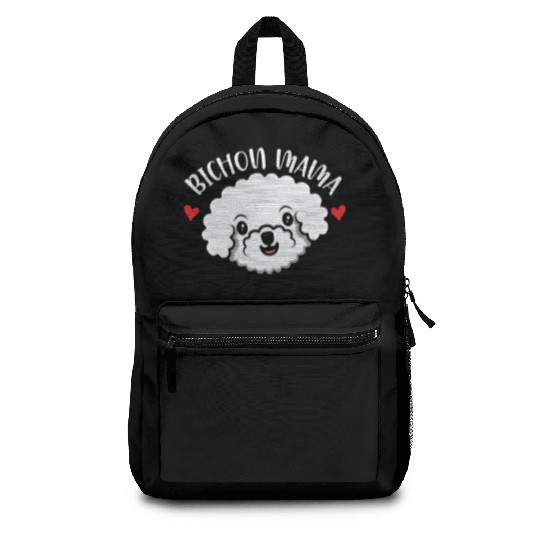 Bichon Mama Curly Hair Pup Puppy Bichon Frise Backpacks