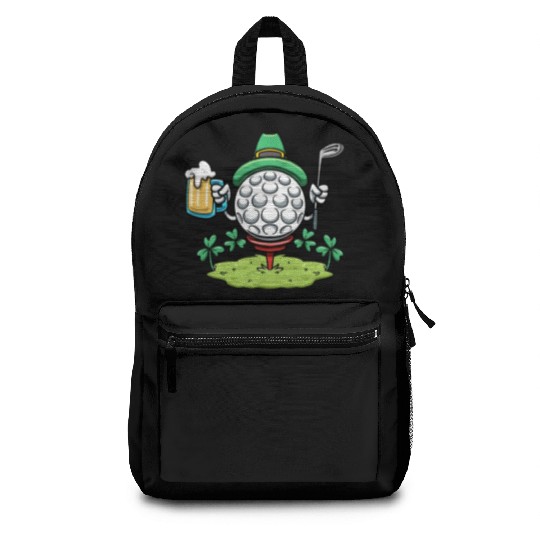 Golf Player Shamrock Golf St Patricks Day Golf Backpacks