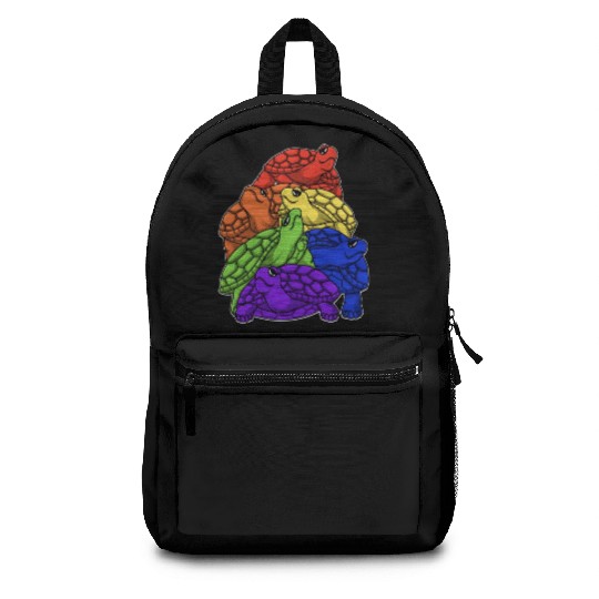 Turtle Stack LGBTQ Gay Pride Rainbow Flag LGBT Backpacks