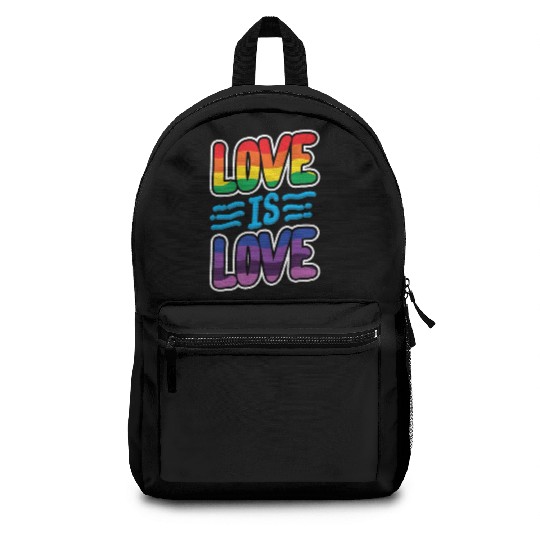 Gay Pride Lesbian LGBT Rainbow Love is Love Backpacks