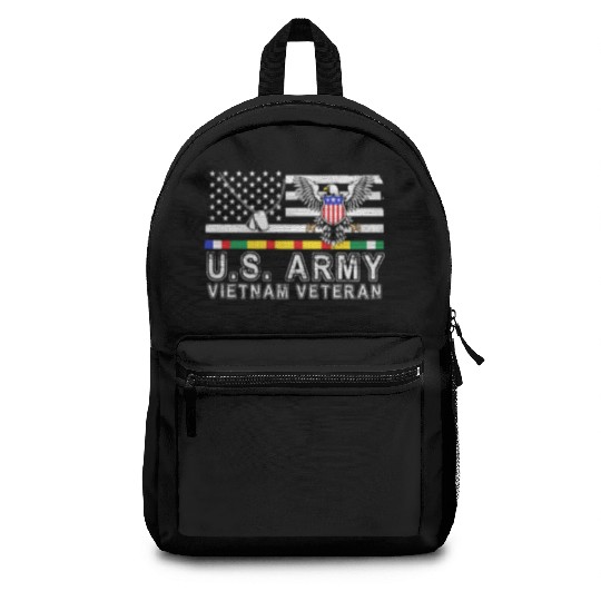 Vietnam Veteran Eagle US Flag Dog Tag Vintage Backpacks