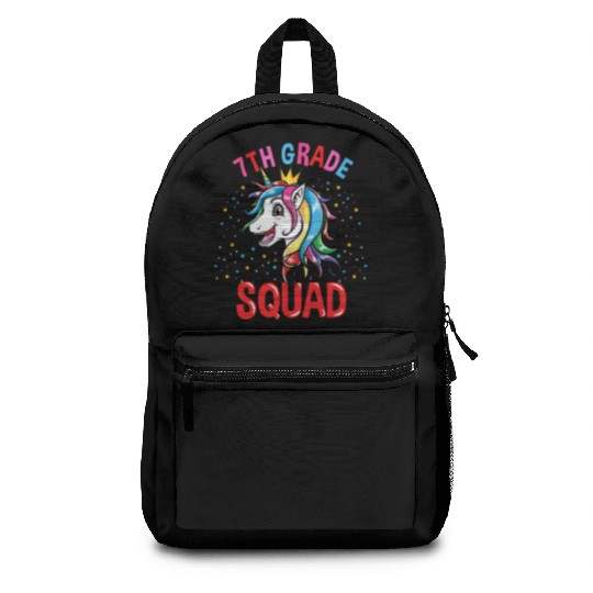 7th Grade Squad Unicorn Girls Back To School Backpacks