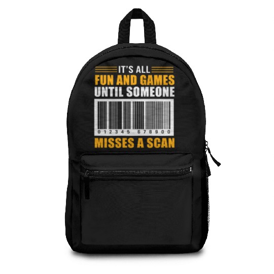 Its All Fun And Games Barcode Funny Postal Worker Backpacks