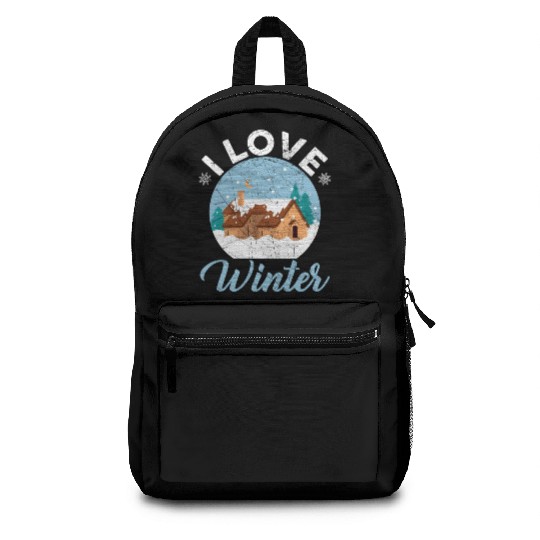 I Love Winter Snow Snowy Climate Winter Season Backpacks