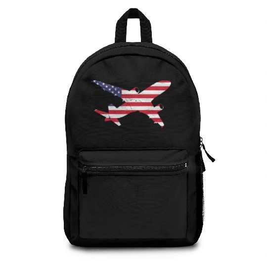 American Flag Airplane Stars And Stripes Backpacks