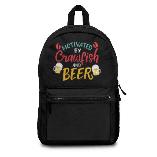Motivated By Crawfish & Beer Backpacks