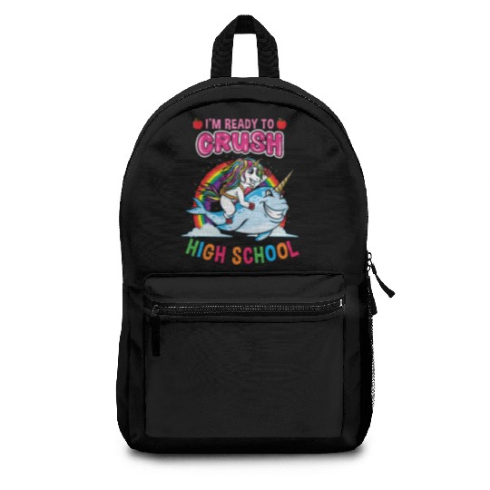 Im Ready To Crush High School Unicorn Girls Backpacks