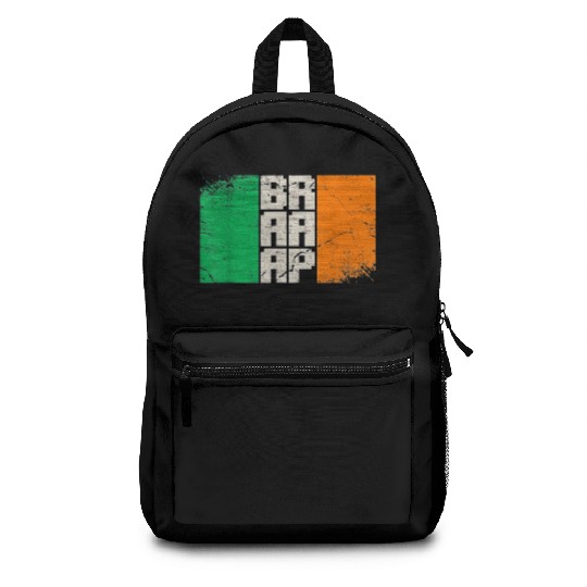 Dirt Biker Irish flag motocross Backpacks