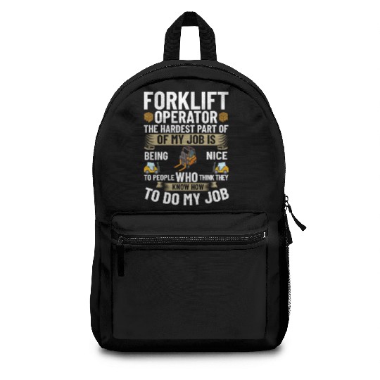 Forklift Operator Driver Lift Truck Training Backpacks