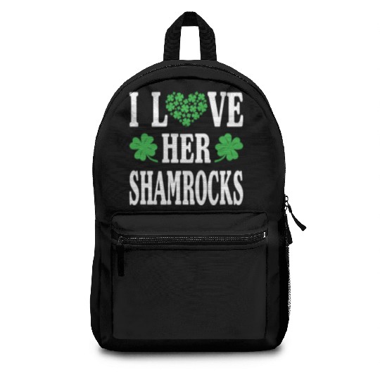 I Love Her Shamrocks Funny Saint Backpacks